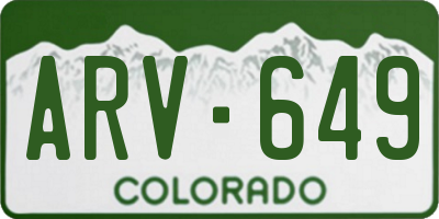 CO license plate ARV649