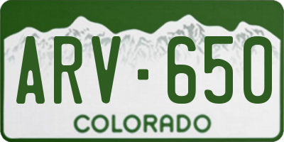 CO license plate ARV650