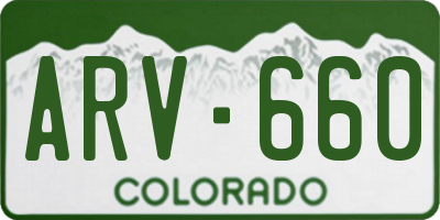 CO license plate ARV660