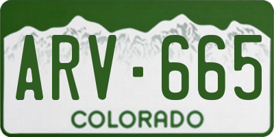 CO license plate ARV665