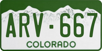 CO license plate ARV667
