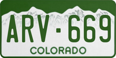 CO license plate ARV669