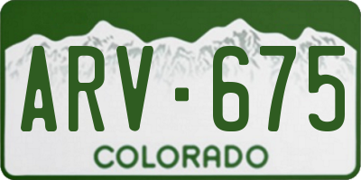 CO license plate ARV675