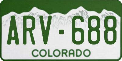 CO license plate ARV688