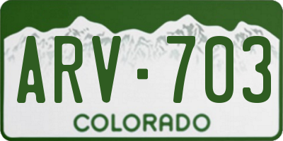 CO license plate ARV703
