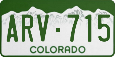 CO license plate ARV715