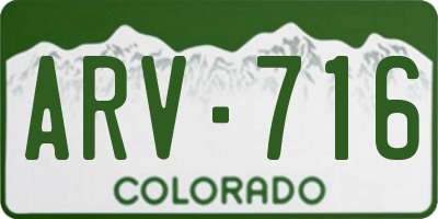 CO license plate ARV716