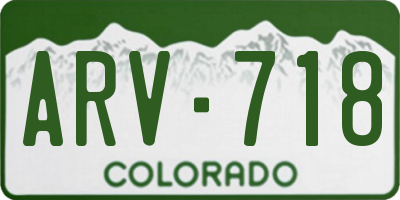 CO license plate ARV718