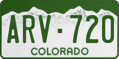 CO license plate ARV720