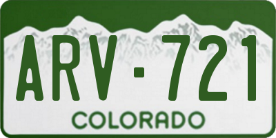 CO license plate ARV721