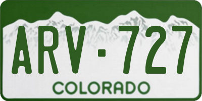 CO license plate ARV727