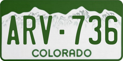 CO license plate ARV736