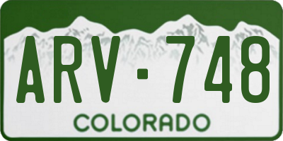 CO license plate ARV748