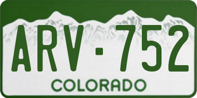 CO license plate ARV752