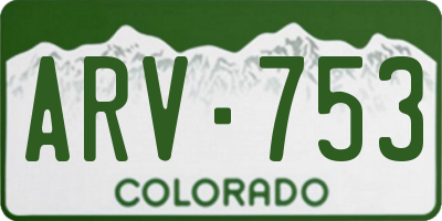 CO license plate ARV753