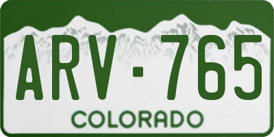 CO license plate ARV765