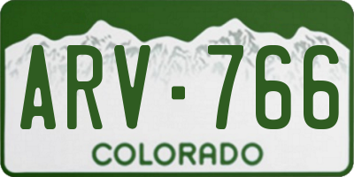 CO license plate ARV766