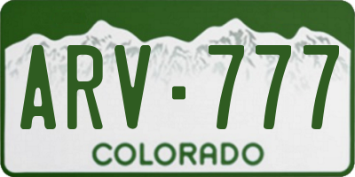 CO license plate ARV777