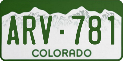 CO license plate ARV781