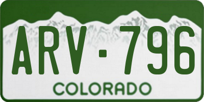 CO license plate ARV796