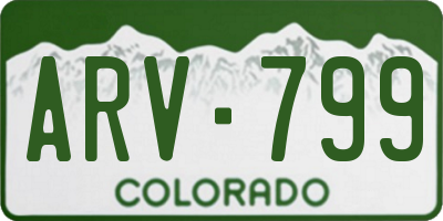 CO license plate ARV799