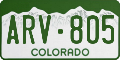 CO license plate ARV805