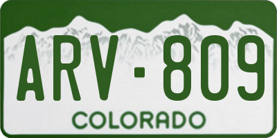 CO license plate ARV809