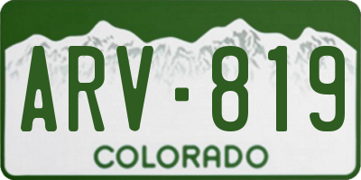 CO license plate ARV819