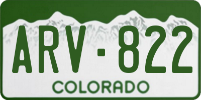 CO license plate ARV822