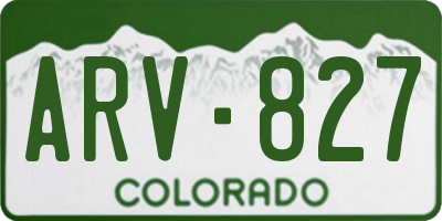 CO license plate ARV827