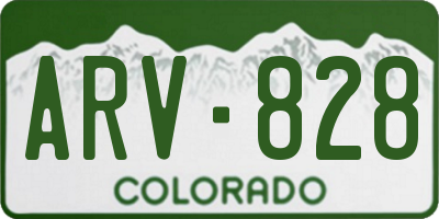 CO license plate ARV828