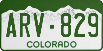 CO license plate ARV829
