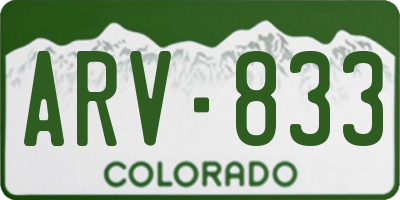 CO license plate ARV833