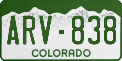 CO license plate ARV838