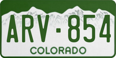 CO license plate ARV854