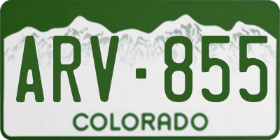 CO license plate ARV855