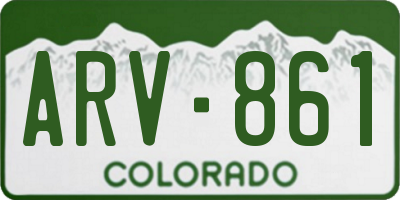 CO license plate ARV861