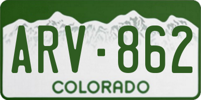 CO license plate ARV862