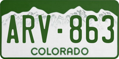 CO license plate ARV863