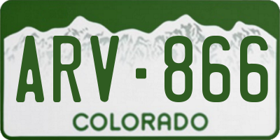 CO license plate ARV866