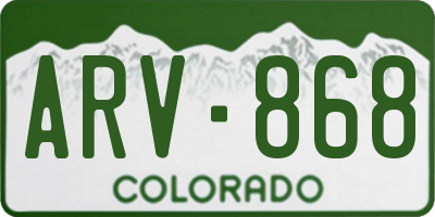 CO license plate ARV868