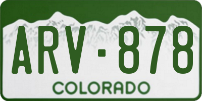 CO license plate ARV878