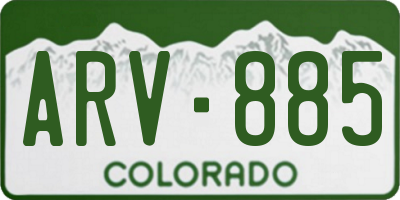 CO license plate ARV885