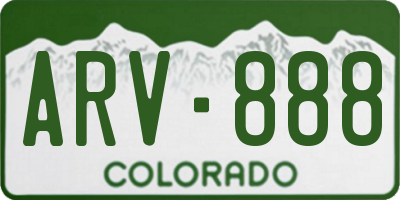 CO license plate ARV888