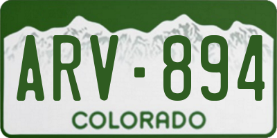 CO license plate ARV894