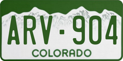 CO license plate ARV904