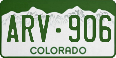 CO license plate ARV906