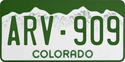 CO license plate ARV909