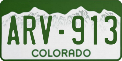 CO license plate ARV913