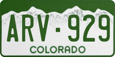 CO license plate ARV929